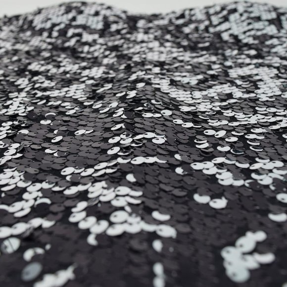 As U Wish Two Way Sequin Strapless Bodycon Evening Cocktail Dress Black Silver M - Picture 10 of 13